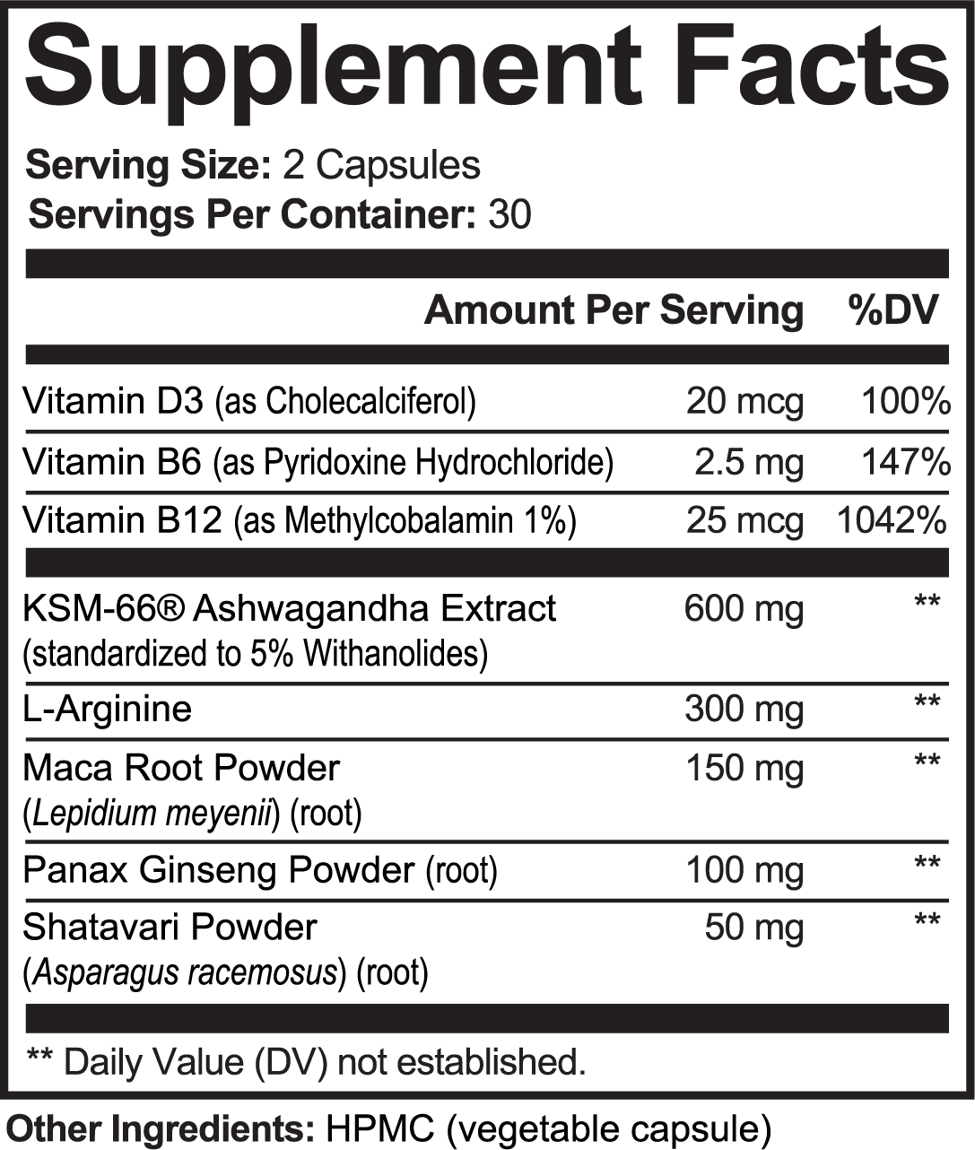 Supplement Facts Label